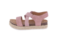 KID'S SHOES DUSTY PINK PU LEATHER WEDGE SANDAL LIBERTY-84K