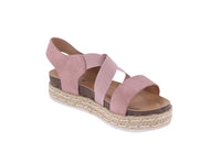 KID'S SHOES DUSTY PINK PU LEATHER WEDGE SANDAL LIBERTY-84K