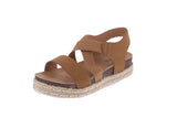 KID'S SHOES TAN PU LEATHER WEDGE SANDAL LIBERTY-84K