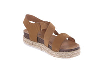 KID'S SHOES TAN PU LEATHER WEDGE SANDAL LIBERTY-84K