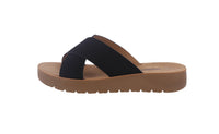 WOMAN'S SHOES BLACK NUB SANDALS LUCY