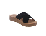 WOMAN'S SHOES BLACK NUB SANDALS LUCY