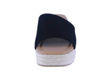 WOMAN'S SHOES BLACK SUEDE ESPADRILLE WEDGE SANDAL LUKE