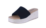 WOMAN'S SHOES BLACK SUEDE ESPADRILLE WEDGE SANDAL LUKE