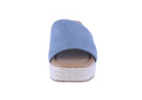 WOMAN'S SHOES BLUE SUEDE ESPADRILLE WEDGE SANDAL LUKE