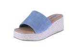 WOMAN'S SHOES BLUE SUEDE ESPADRILLE WEDGE SANDAL LUKE