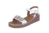 WOMAN'S SHOES WHITE PU LEATHER SANDALS LUMI-13