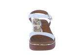 WOMAN'S SHOES WHITE PU LEATHER SANDALS LUMI-14