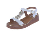 WOMAN'S SHOES WHITE PU LEATHER SANDALS LUMI-14