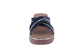 WOMAN'S SHOES BLACK PU LEATHER SANDALS LUMI-15