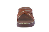 WOMAN'S SHOES TAN PU LEATHER SANDALS LUMI-15
