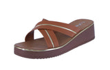 WOMAN'S SHOES TAN PU LEATHER SANDALS LUMI-15