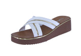 WOMAN'S SHOES WHITE PU LEATHER SANDALS LUMI-15