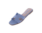 WOMAN'S SHOES BLUE DENIM LEATHER SANDALS MAIN-13