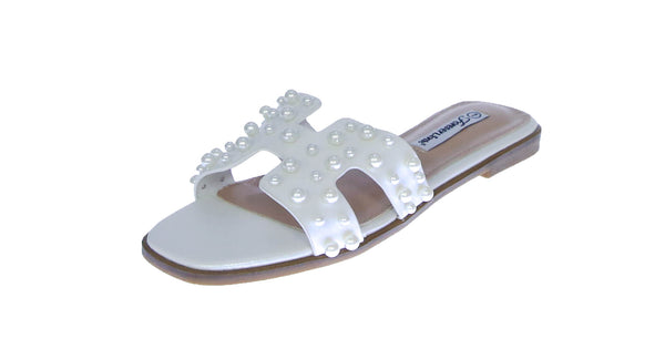 WOMAN'S SHOES IVORY PU LEATHER SANDALS MAIN-27