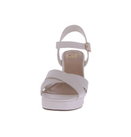 WOMAN'S SHOES WHITE PU LEATHER HEELS MANNER