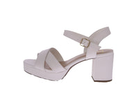 WOMAN'S SHOES WHITE PU LEATHER HEELS MANNER