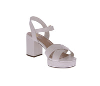 WOMAN'S SHOES WHITE PU LEATHER HEELS MANNER