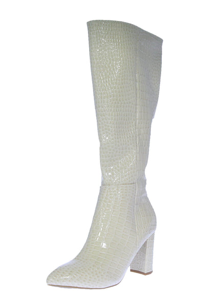 WOMAN'S BOOTS BEIGE PAT CROC MARTHA-7