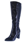 WOMAN'S BOOTS BLACK PAT CROC MARTHA-7