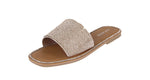 WOMAN'S SHOES ROSE GOLD PU/GLITTER SANDALS MEDUSA-56