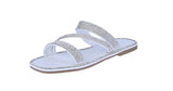 WOMAN'S SHOES WHITE PU/GLITTER SANDALS MEDUSA-88