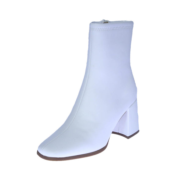WOMAN'S BOOTIES WHITE PU LEATHER MILAN-40