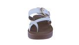 WOMAN'S SHOES WHITE PU LEATHER SANDALS MILLER-1