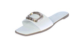 WOMAN'S SHOES WHITE PU LEATHER SANDALS MOANA-1