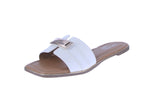 WOMAN'S SHOES WHITE PU LEATHER SANDALS MOANA-5