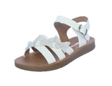 KID'S SHOES WHITE PU LEATHER/RHINESTONE SANDALS NAOMI-15K