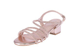 KID'S SHOES ROSE GOLD RHINESTONE/MET HEELS NATALIA-79K