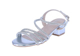 KID'S SHOES SILVER RHINESTONE/MET HEELS NATALIA-79K