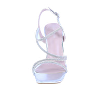 WOMAN'S SHOES SILVER MET/GLITTER HEELS NILE-38