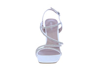 WOMAN'S SHOES WHITE PU LEATHER/GLITTER HEELS NILE-38