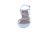 KID'S SHOES WHITE PU LEATHER/RHINESTONE HEELS NILE-38K