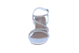 KID'S SHOES WHITE PU LEATHER/RHINESTONE HEELS NILE-38K