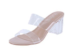 WOMAN'S SHOES NUDE CLEAR STRAP HEELS NOTARY-86