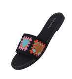 WOMAN'S SHOES BLACK/CROCHE SANDALS ONO-1