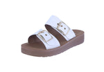 WOMAN'S SHOES WHITE PU LEATHER SANDALS OTTO-1