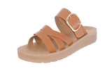 WOMAN'S SHOES TAN PU LEATHER SANDALS OTTO-22