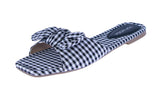 WOMAN'S SHOES BLACK/WHITE FABRIC SANDALS PENNY-2