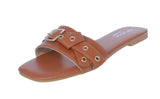 WOMAN'S SHOES TAN PU LEATHER SANDALS PORTIA-5