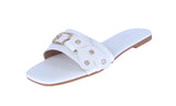 WOMAN'S SHOES WHITE PU LEATHER SANDALS PORTIA-5