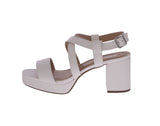 WOMAN'S SHOES WHITE PU LEATHER HEELS PUMMER