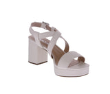 WOMAN'S SHOES WHITE PU LEATHER HEELS PUMMER