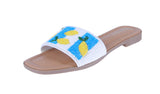 WOMAN'S SHOES YELLOW/BLUE BEAD SANDALS RAE-2