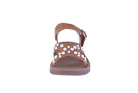KID'S SHOES TAN PU LEATHER SANDALS RARE-35KA