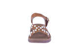 KID'S SHOES TAN PU LEATHER SANDALS RARE-35KA