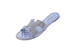 WOMAN'S SHOES SILVER STONE PU LEATHER SANDALS RAVE